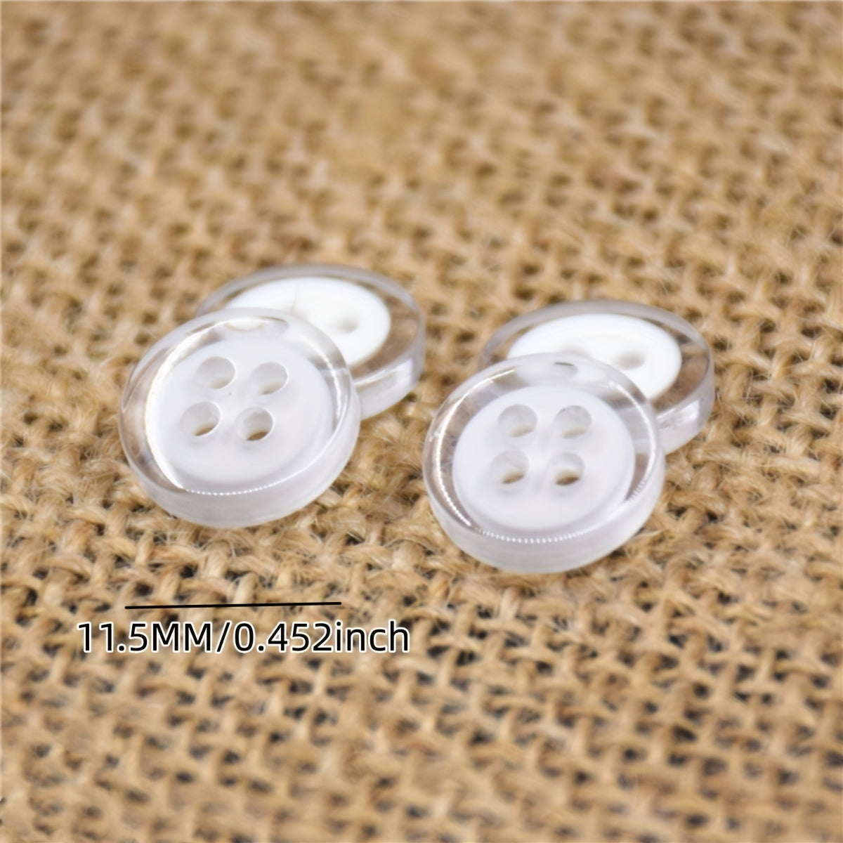 10PCS Resin Button Oil Printing Wide Side Four Eyes Button