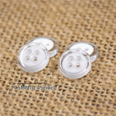 10PCS Resin Button Oil Printing Wide Side Four Eyes Button