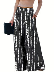 Women's Plus Tie Dye Wide Leg Pants With Pockets