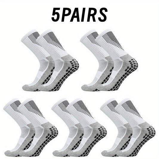 5 Pairs Breathable Soccer Mid Calf Socks For Men And Women