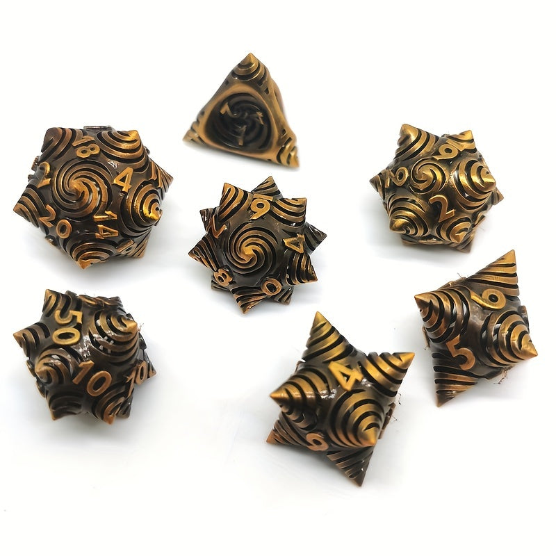 7pcs Hollow Dice 3D Copper Spiral Mini Dice Game Punishment Drinking Fun Dice