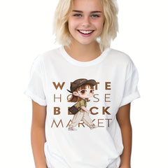 Cartoon Girl Graphic T-shirt for Kids