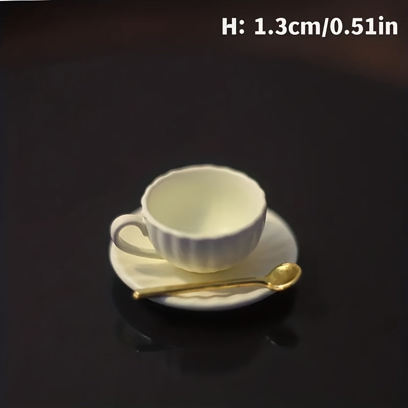 Miniature Dollhouse Coffee Cup Set 1:12 & 1:6 Scale Kitchen Accessory