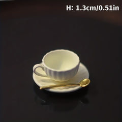 Miniature Dollhouse Coffee Cup Set 1:12 & 1:6 Scale Kitchen Accessory