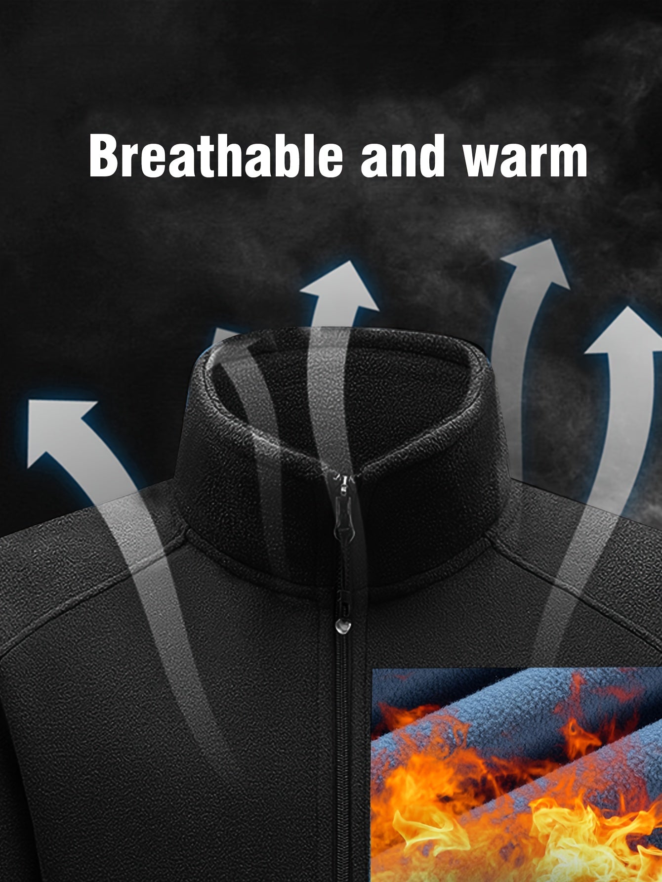 Men's Warm Fleece Stand Collar Jacket for Outdoors