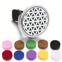 Car Aromatherapy Diffuser Locket Car Clip with 10pcs Mixed Pads