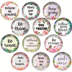 12pcs Glass Fridge Magnets Inspirational Decorative Magnets