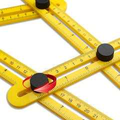Angle Measuring Ruler 4 Sided ABS Plastic Protractor Yellow