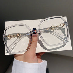Oversized Square Eyeglasses Light Blocking Female Eyewear Glasses