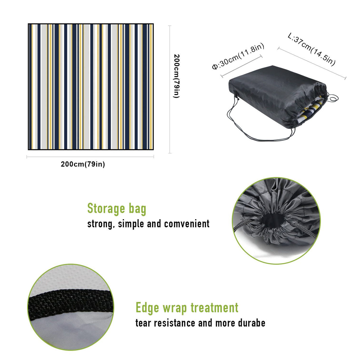 Waterproof Outdoor Picnic Blanket Folding Mat For Park and Beach Camping