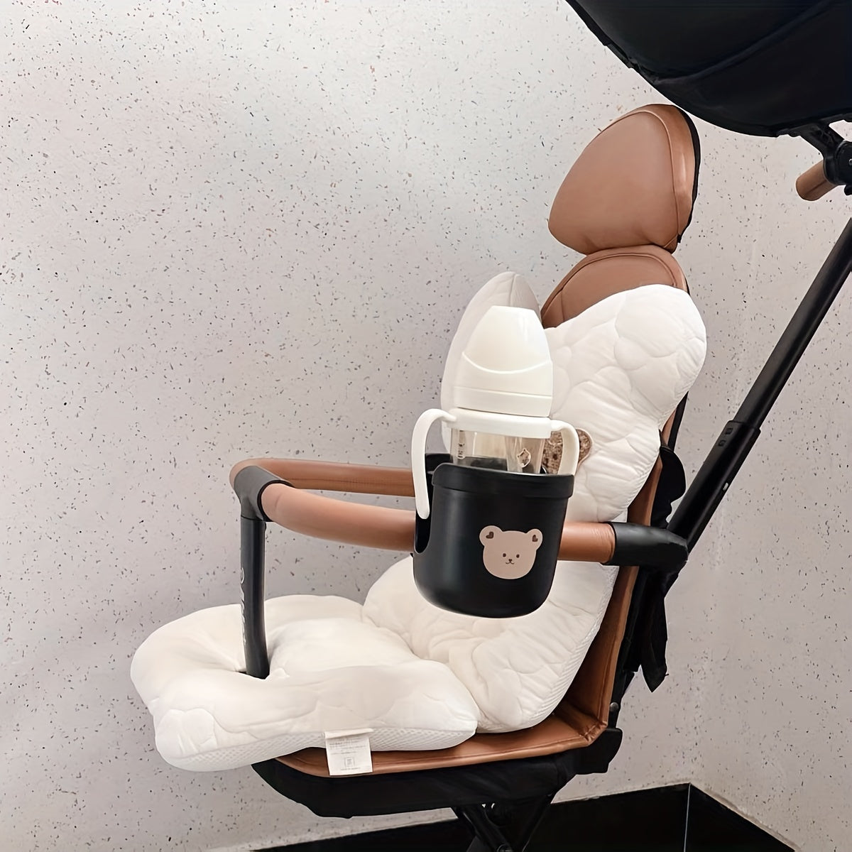 Bear Baby Stroller Bottle Rack - Securely Hold Bottles & Phone