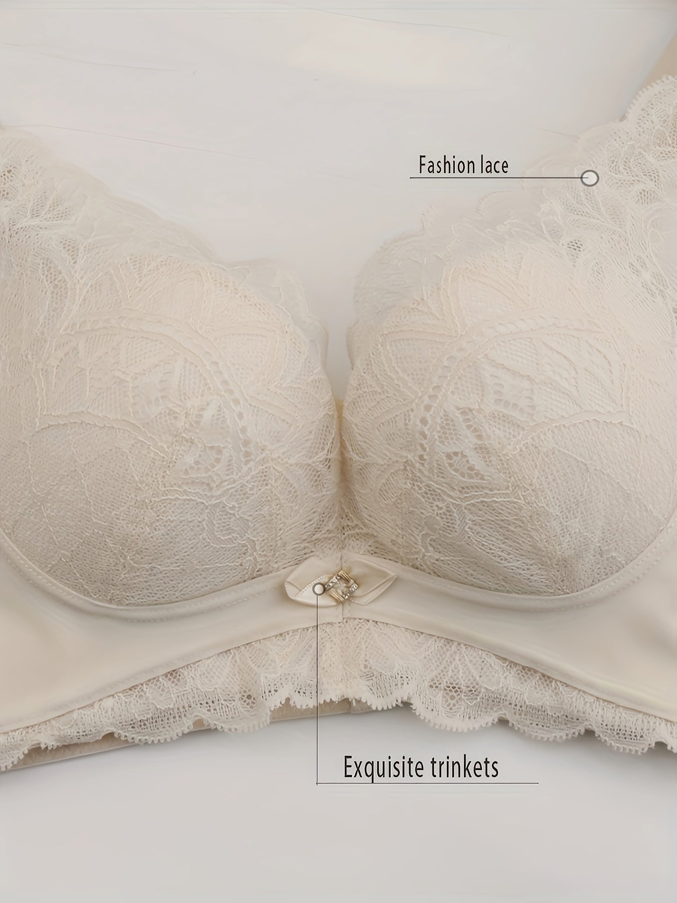 Lace Push Up Bra, Comfy & Breathable Women's Lingerie