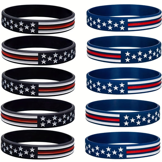30pcs Independence Silicone Wristbands Patriotic Youth Party Favors