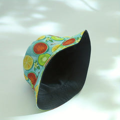 Fruit Print Bucket Hat Reversible Sunscreen Beach Fisherman Cap
