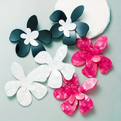 Exaggerated Flower Dangle Earrings Resin Jewelry Female Gift
