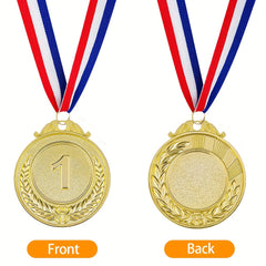 3 Pack Olympic Style Medals Silver Bronze Metal Award Medals with Neck Ribbon