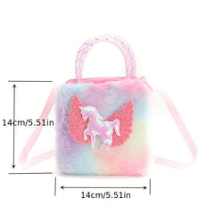 2pcs Plush Unicorn Bag & Coin Purse Set for Girls