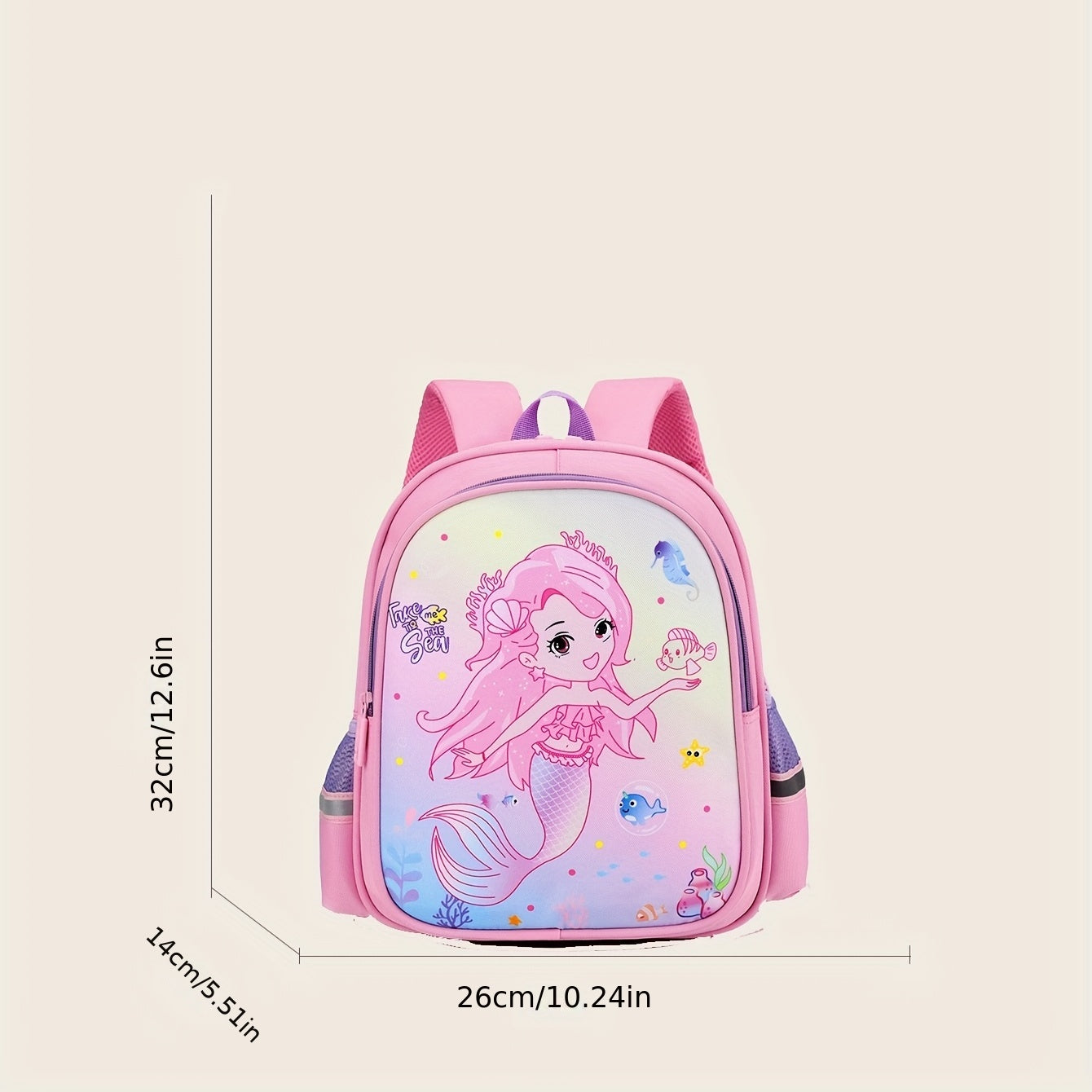 Kids Cartoon Mermaid Unicorn Backpack Lightweight Schoolbag