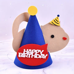 Diy Animal Birthday Hat One Year Old Decoration Party Felt Hat