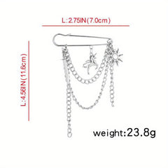 Metal Chain Pin Ins Tide Brooch Hip Hop Decoration Unisex