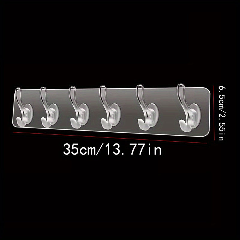 Waterproof Acrylic Row Hook with 1 3 5 6 Hooks Nail Wall Mounted Towel Hook
