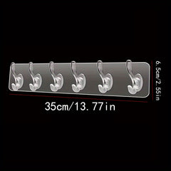 Waterproof Acrylic Row Hook with 1 3 5 6 Hooks Nail Wall Mounted Towel Hook