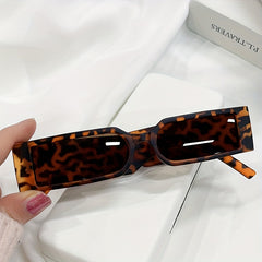 Vintage Hip Hop Rectangle Sunglasses Narrow Frame Shades Eyewear