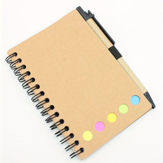 Multifunctional Notebooks Set with Ballpoint Pen, Sticky Notes