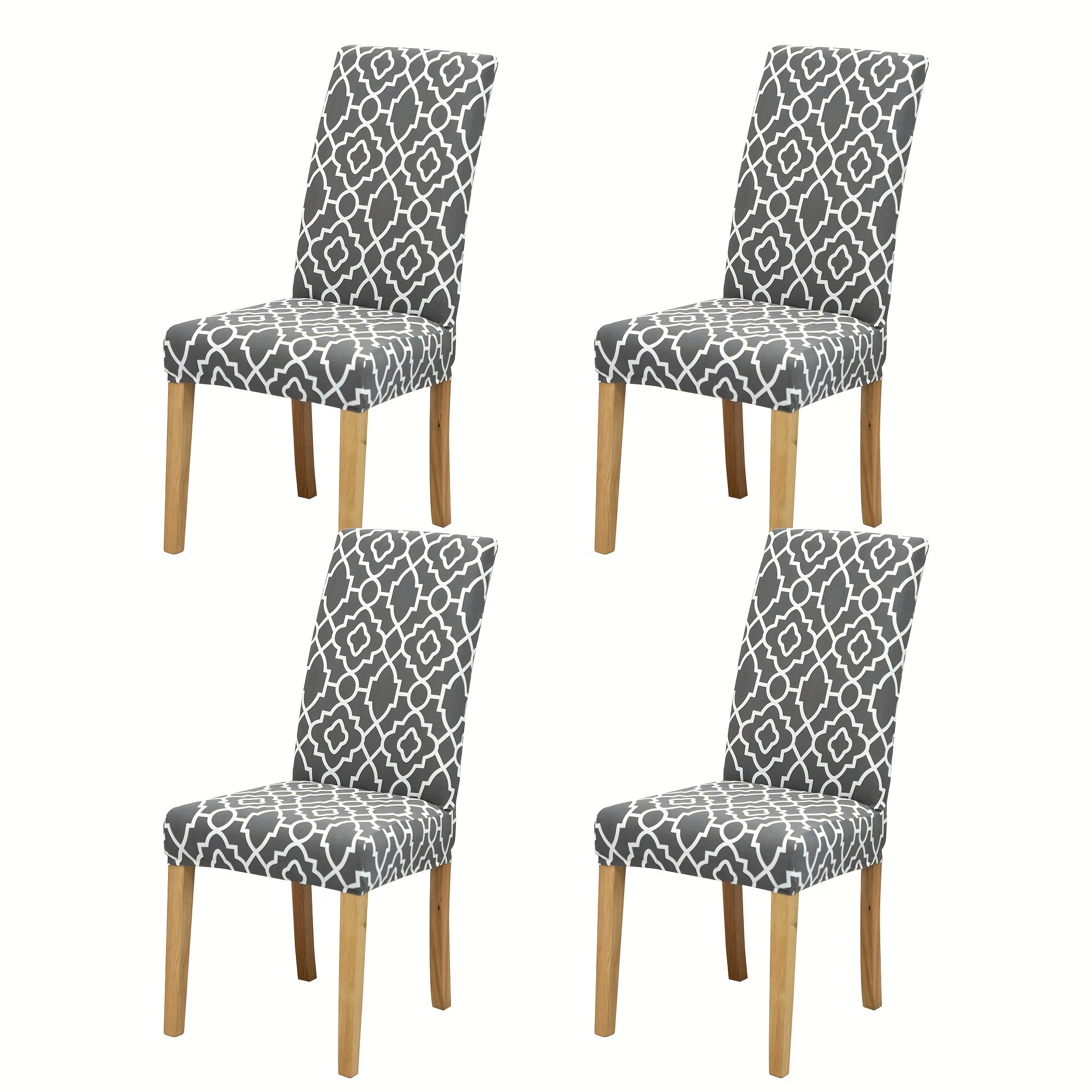 6pcs Printed Elastic Dining Chair Cover Slipcovers Home Decor