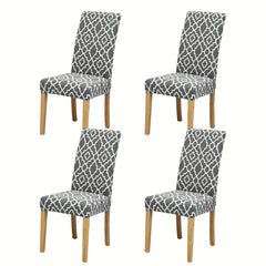 6pcs Printed Elastic Dining Chair Cover Slipcovers Home Decor