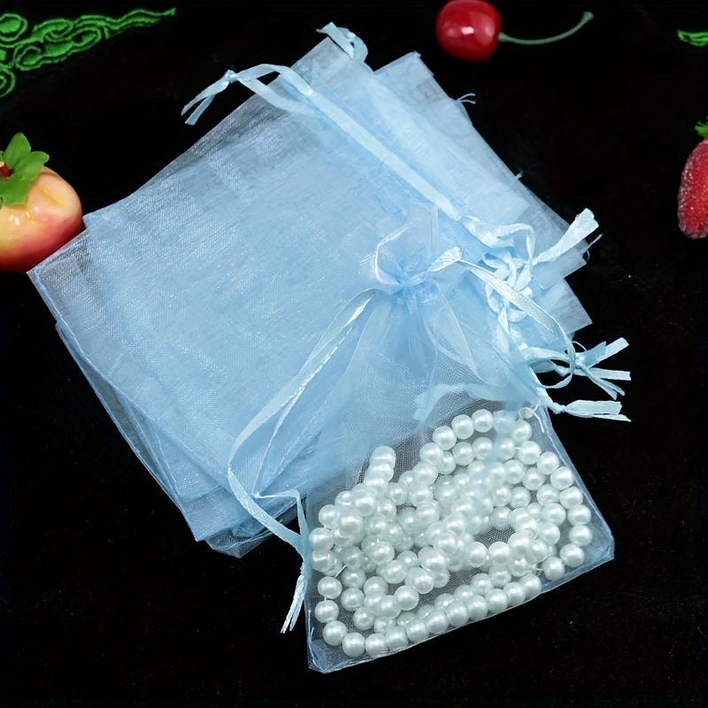 100pcs Transparent Organza Gift Bag Random Organza Favor Bag