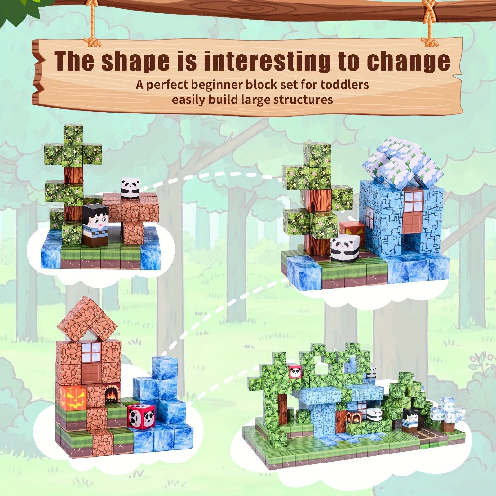 100pcs Cherry Blossom Magnetic Building Blocks Set