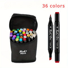 Double Headed Marker Pens Set - Quick Drying - 24/Pack