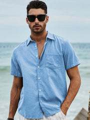 Men's Casual Basic Pattern High Stretch Short Sleeve T-Shirt
