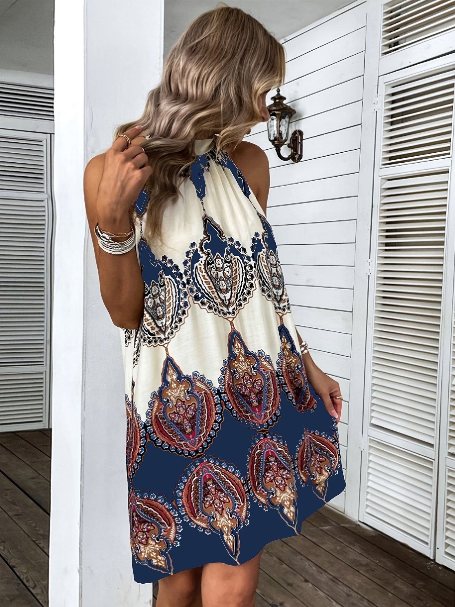 Boho Halter Dress Casual Women's Clothing