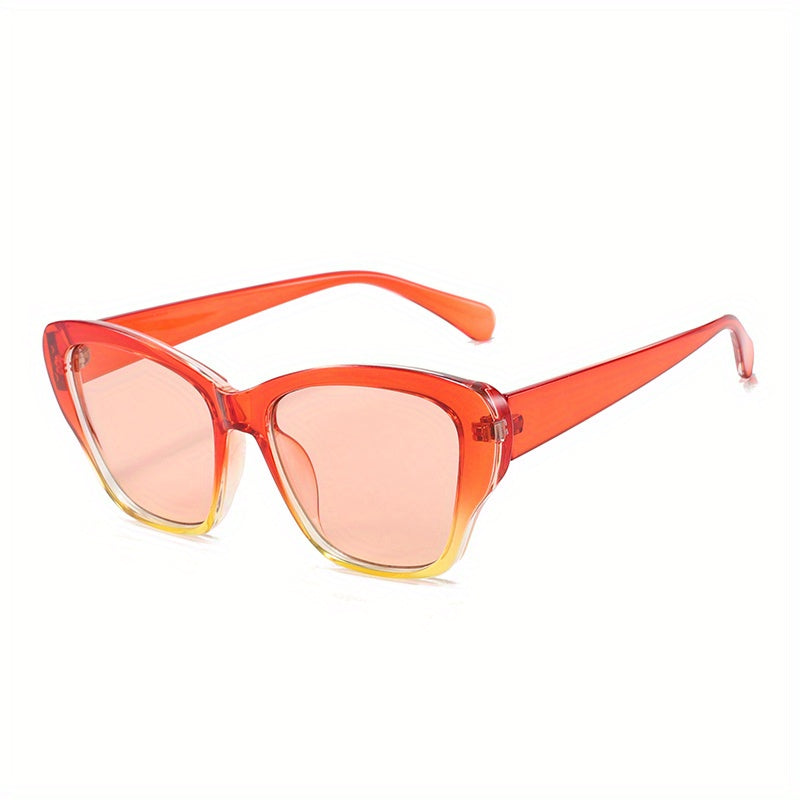 Ombre Lens Sunglasses Vintage Cat Eye Wrap Around Eyewear UV Blocking