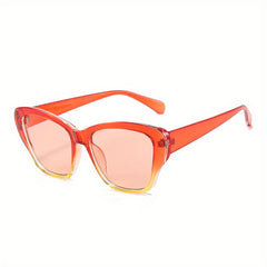 Ombre Lens Sunglasses Vintage Cat Eye Wrap Around Eyewear UV Blocking