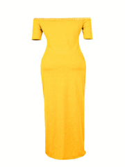 Sexy Plus Cross Letter Print Off Shoulder Dress