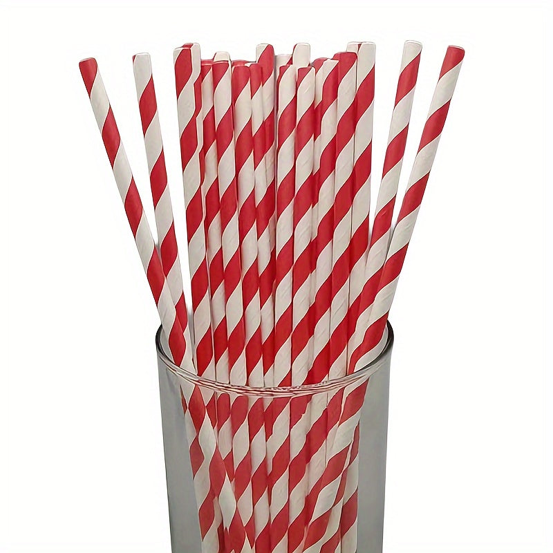 25pcs Random Party Decoration Beverage Straws Red Series Straws