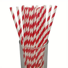 25pcs Random Party Decoration Beverage Straws Red Series Straws