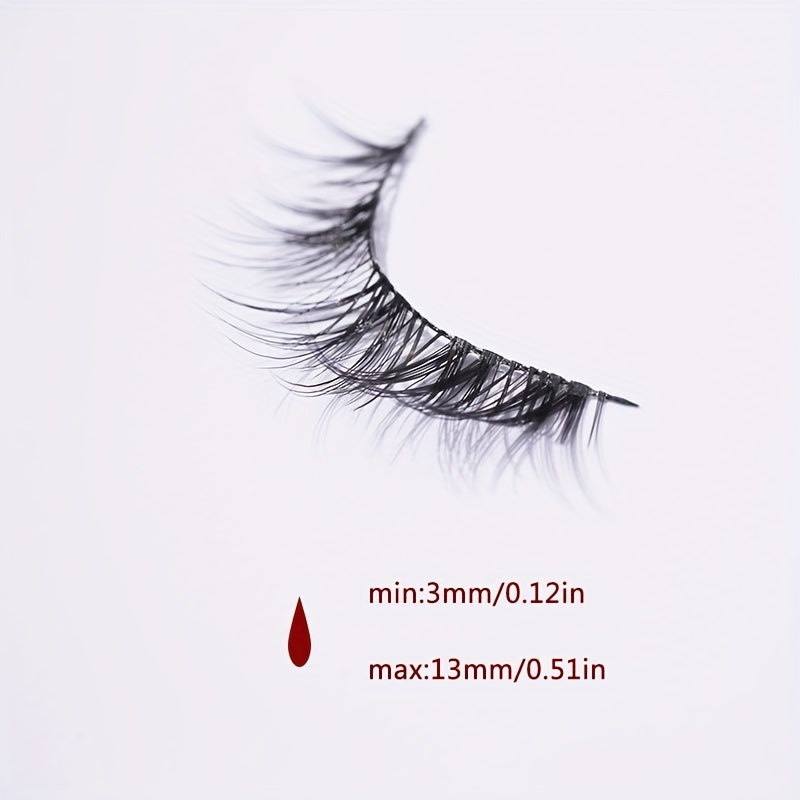 5 Pairs Fox Eye False Eyelashes Elongated Fishtail Stem