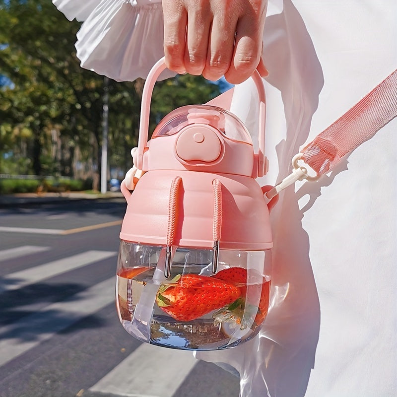 1500ml Bear Shaped Water Cup Lightweight Large Capacity Straw Cup
