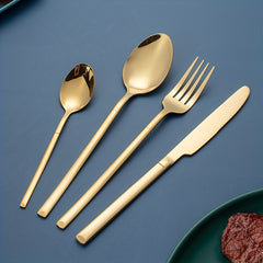 24pcs Stainless Steel Cutlery Set Coffee Spoon Salad Fork Milk Spoon