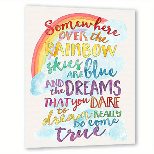 Somewhere Over the Rainbow Children's Art Rainbow Background