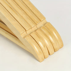 5pcs Solid Wood Clothes Hanger Non-slip Wardrobe Wooden Hanging Clothes Rack