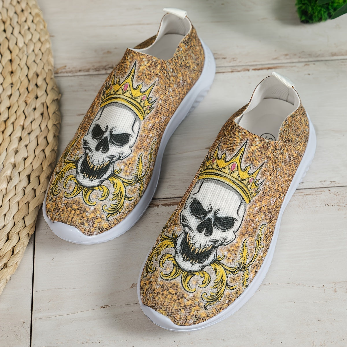Women's Skull Pattern Sneakers Halloween Trainers