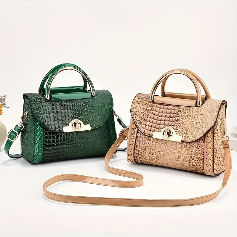 Mini Croc Pattern Shoulder Bag for Women