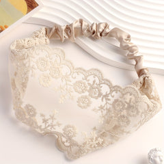 Wide Lace Flower Headband Stretchy Headdress Women Girls Hair Accessories