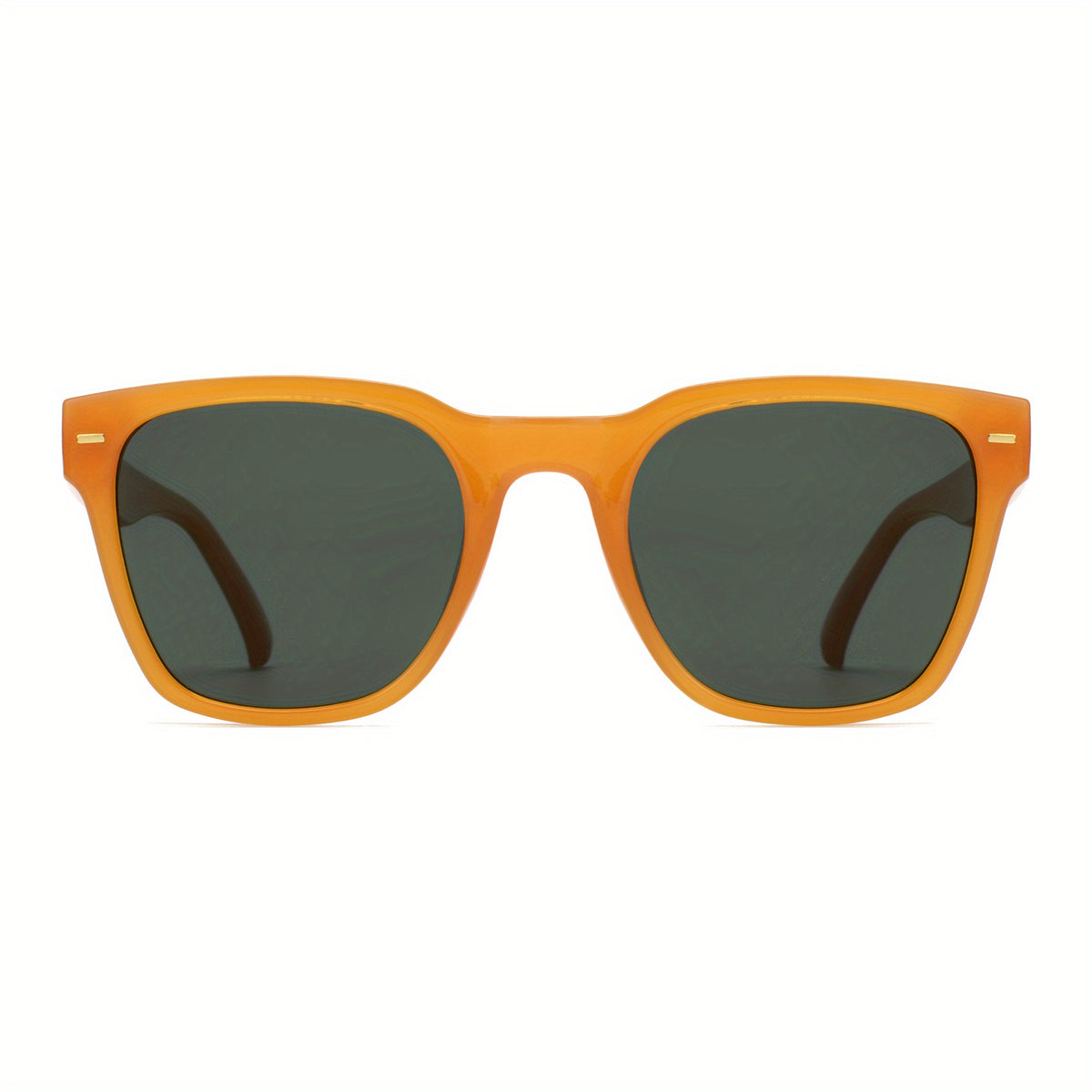 OUWEN Small Square Polarized Sunglasses Men Retro Sun Glasses UV400 Orange