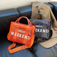 Transparent Mesh PVC Crossbody Bag Large Capacity Jelly Bag